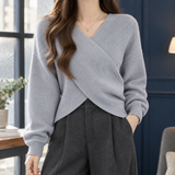 Joelle-Marie Wrap Sweater - Gray