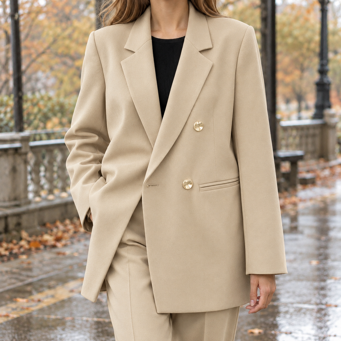 Cassidy-Claire Tailored Blazer - Beige