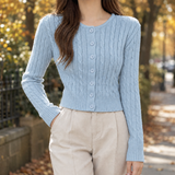 Christabel-Mae Cable Knit Cardigan - Blue