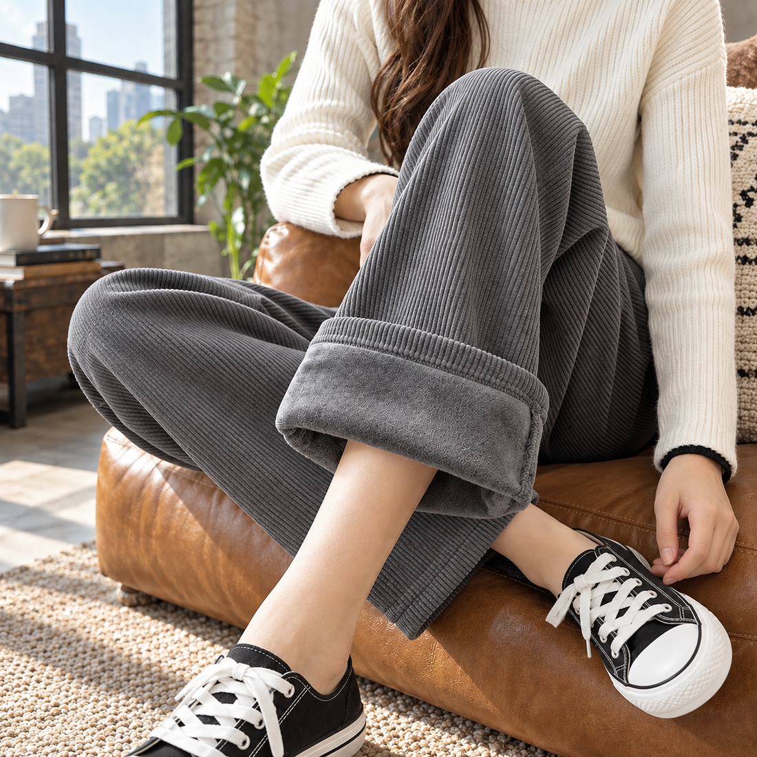 Imogen-Mae Straight Leg Pants - Gray