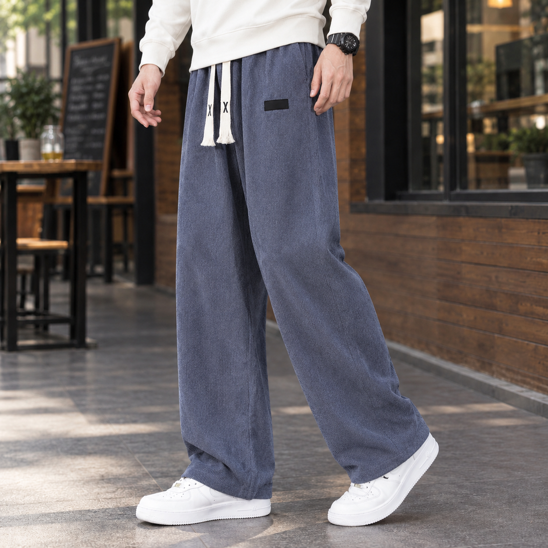 Wilder-Grey Relaxed Pants - Blue Gray