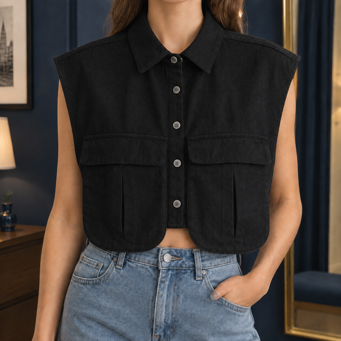 Gabrielle Utility Top - Black