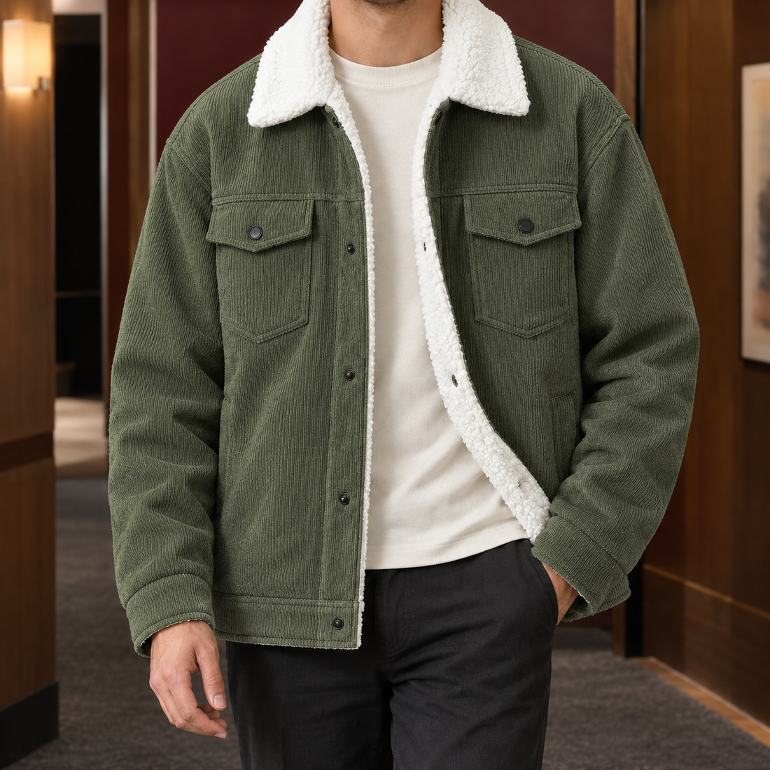 Mortimer-Miles Cashmere Jacket - Army Green