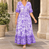 Alina-Louise Tiered Maxi Dress - Purple