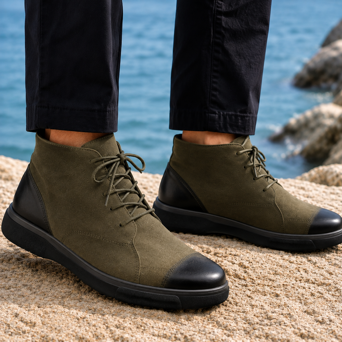 Rinaldi Lace-Up Chukka Boots - Green