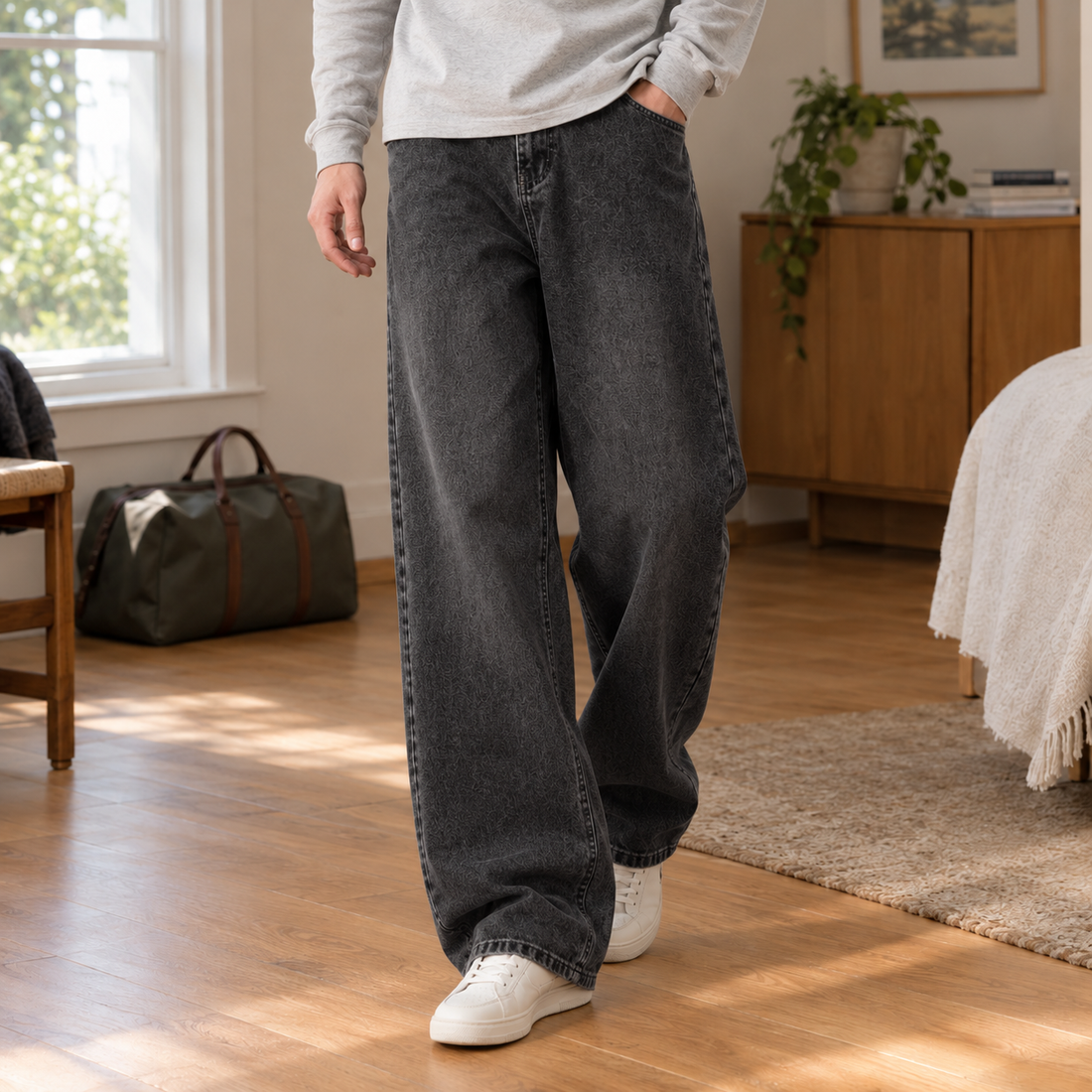 Samson-Wade Wide Leg Jeans - Black Xk