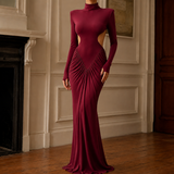 Noemie Cutout Maxi Dress - Wine Red