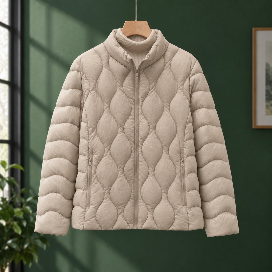 Melisande-Jade Quilted Jacket - Beige