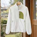 Pascal-West Contrast Fleece Jacket - Off White