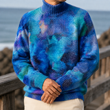 Lucian Turtleneck Sweater - Abstract Blue