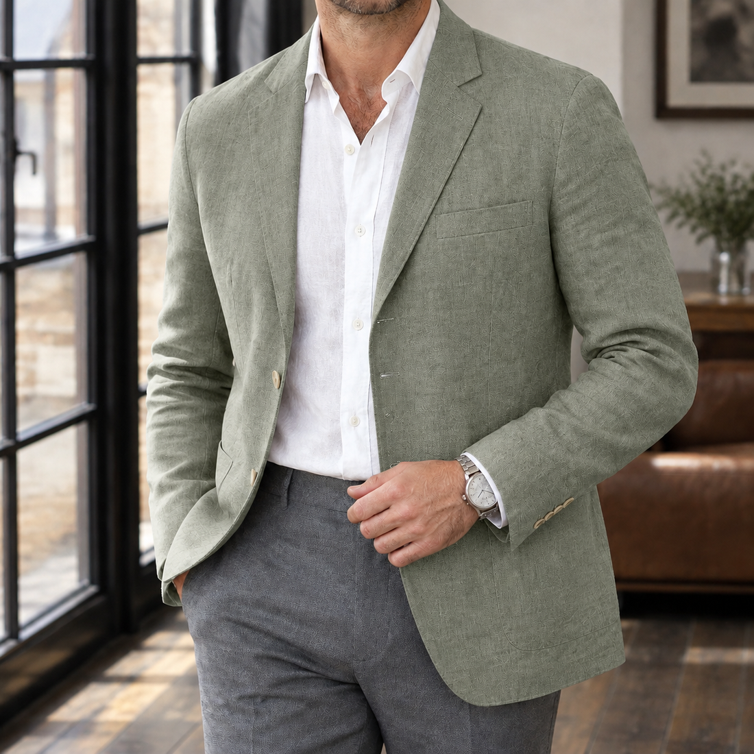Leander-Hayes Relaxed Blazer - Green