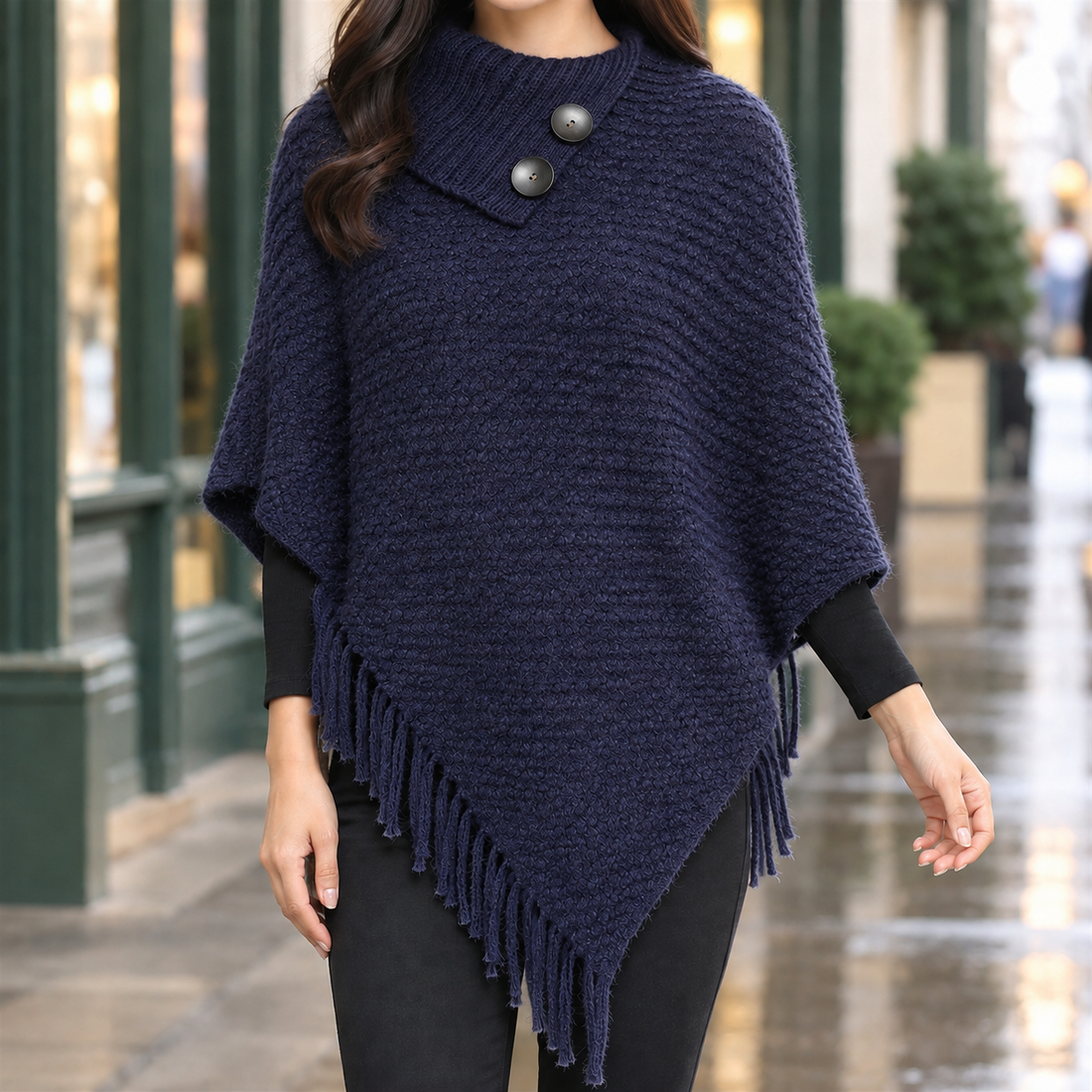 Selena-Hope Turtleneck Sweater - Dark Blue