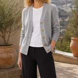 Cerys V-Neck Sweater - Gray
