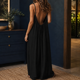 Amabel Backless Maxi Dress - Black