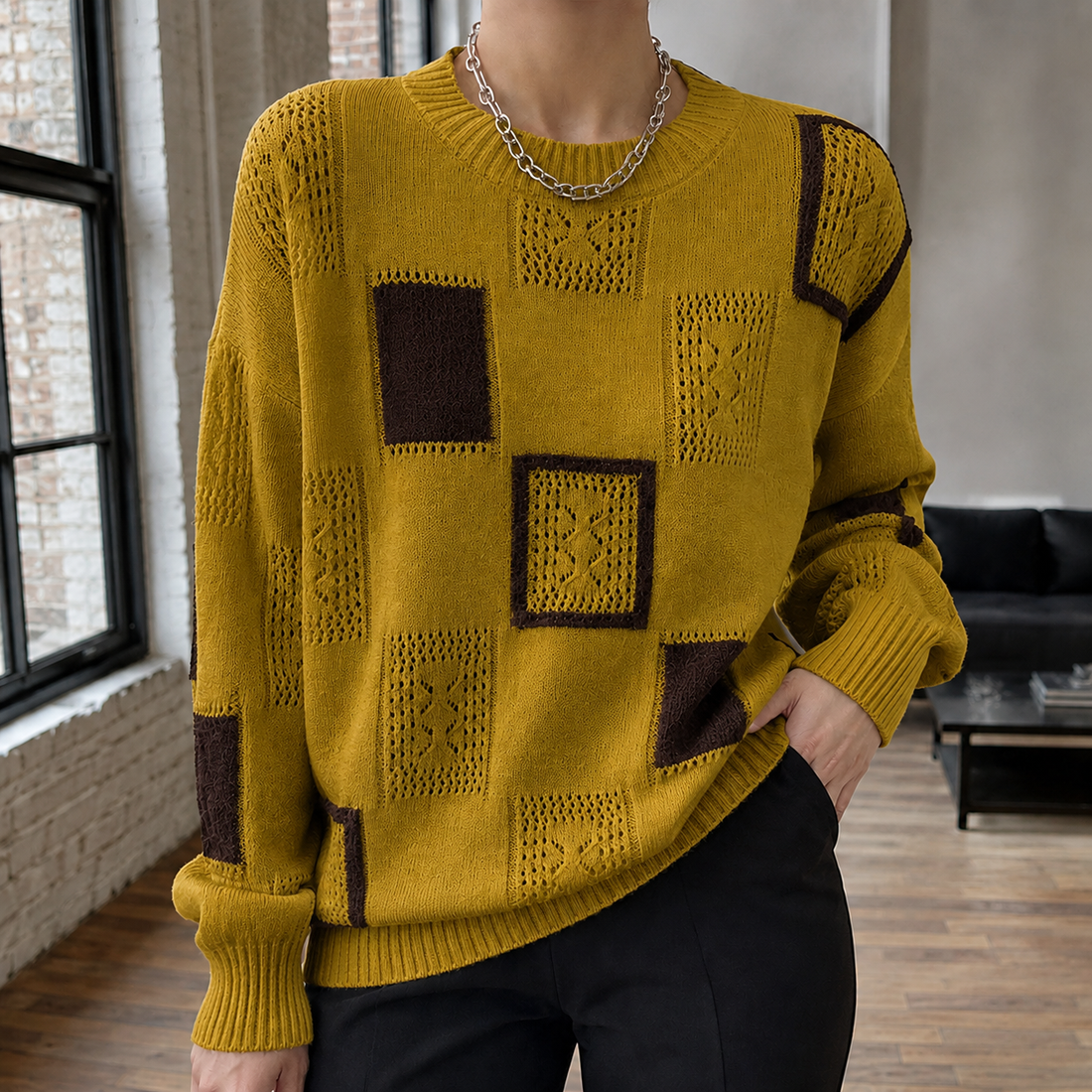 Francesca-Kate Textured Sweater - Yellow