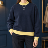 Adelia-Skye Colorblock Sweatshirt - Navy Blue