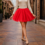 Ambrosine Layered Tutu Skirt - Red