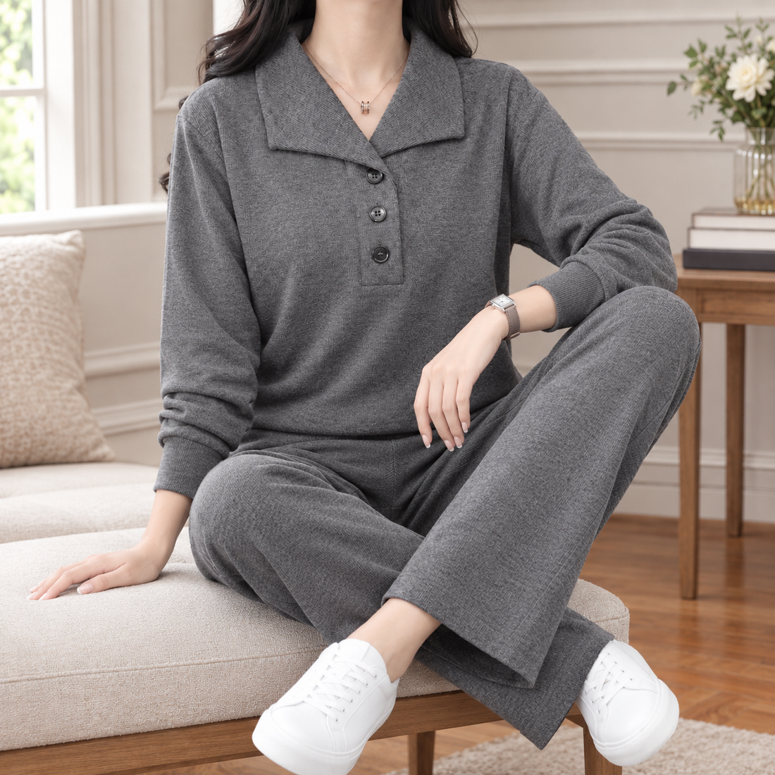 Ariane-Belle Relaxed Set - Dark Gray
