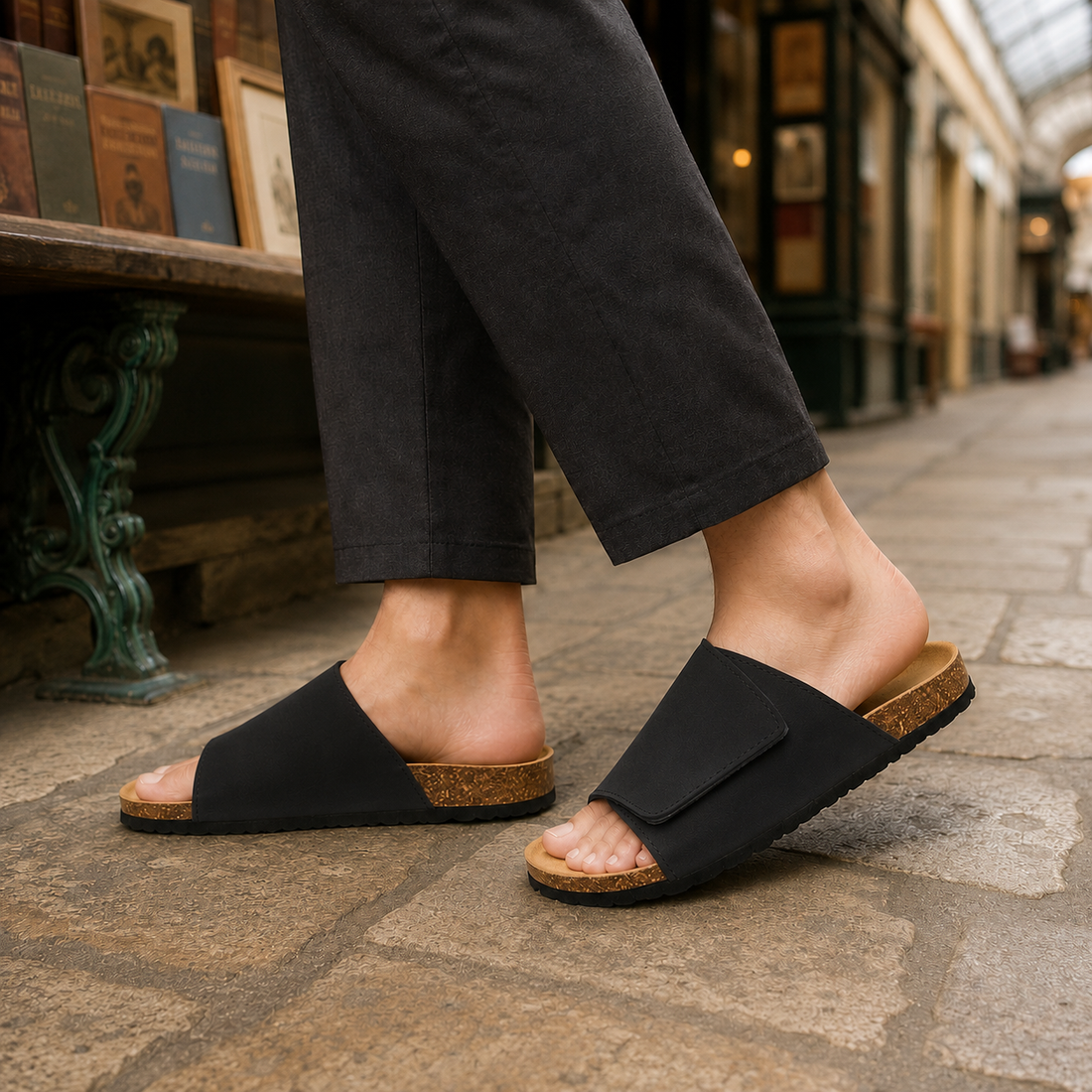 Grosseto Adjustable Sandals - Black