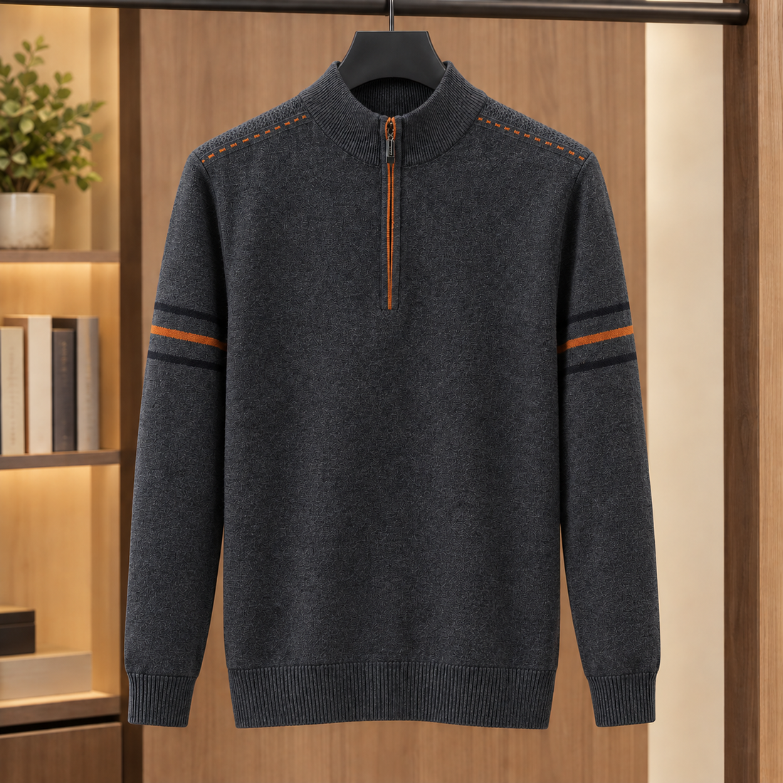 Corwin-Flynn Half Zip Sweater - Dark Gray
