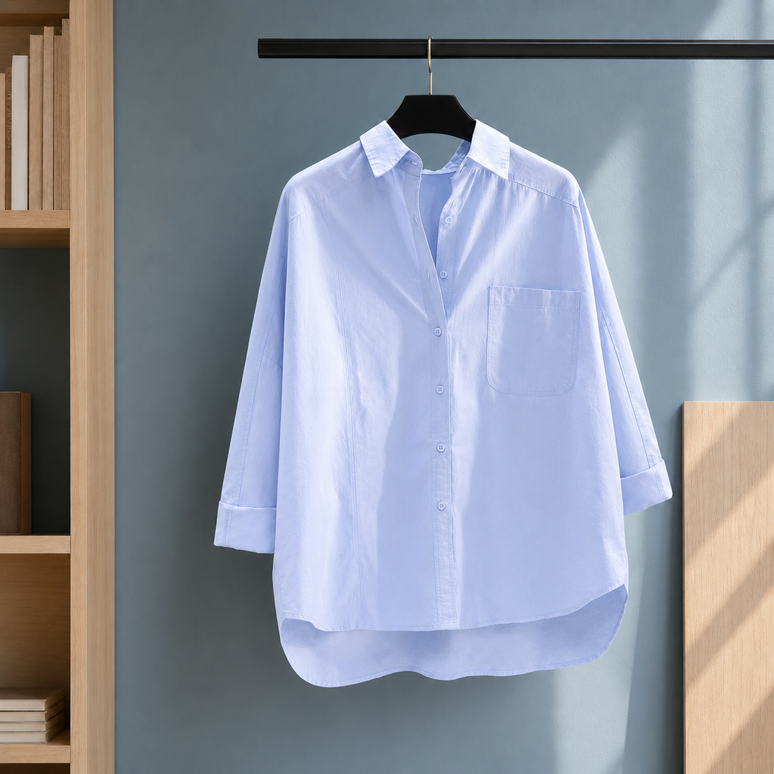 Abigail-Elise Relaxed Shirt - Light Blue