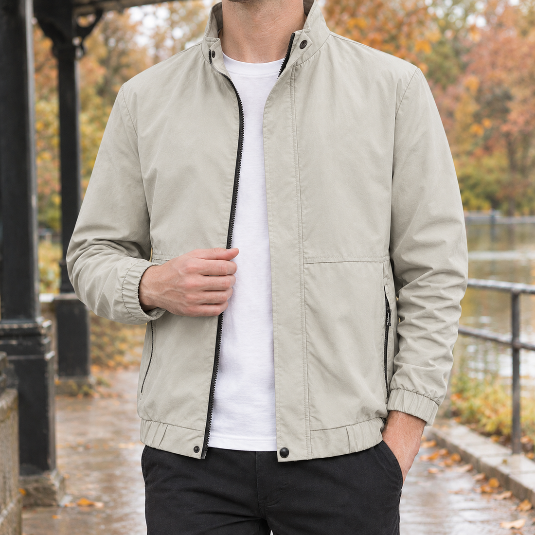 Oberon-Wren Zip Jacket - Khaki