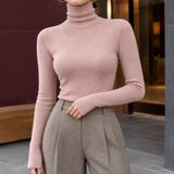Nerissa-Skye Ribbed Turtleneck - Pink
