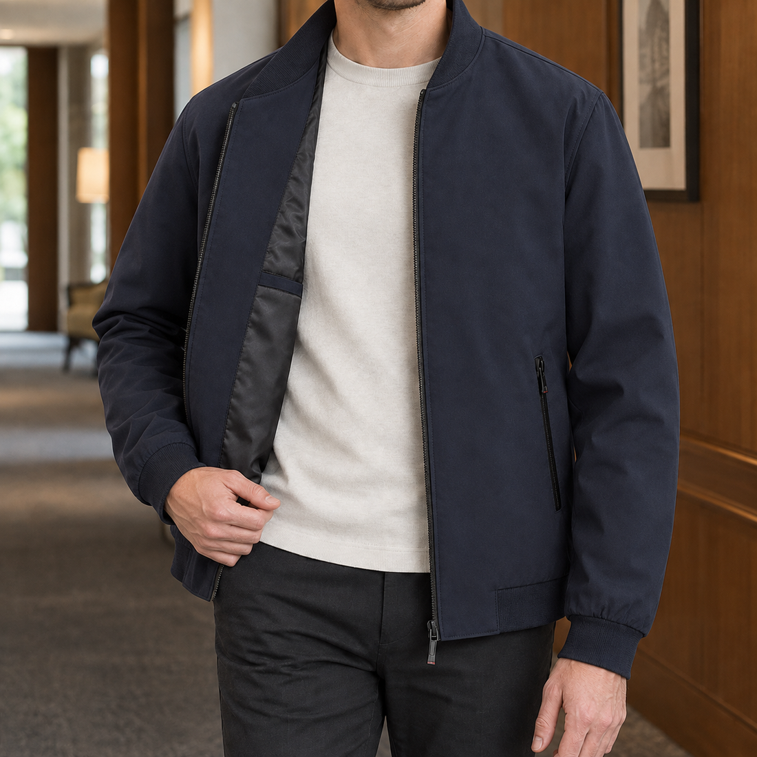Charlie-Lane Zip Jacket - Navy Blue