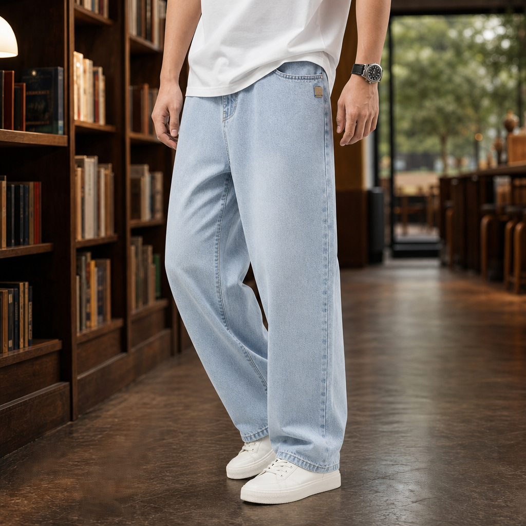 Edouard Wide-Leg Jeans - Light Blue