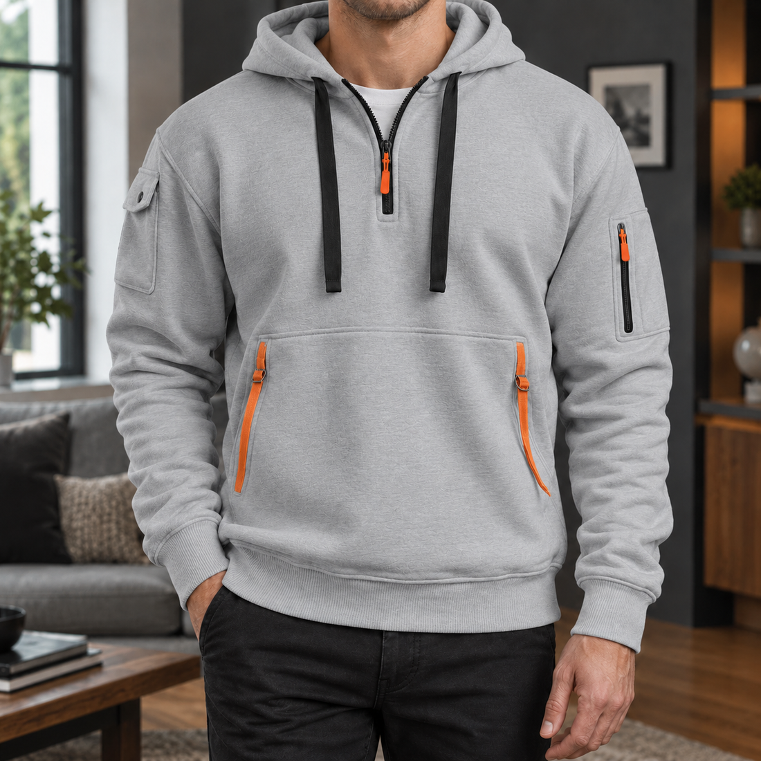 Casimir-Dean Utility Hoodie - Light Gray