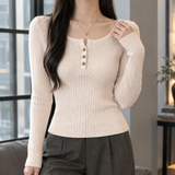 Jade-Elise Square Neck Top - Apricot
