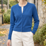 Michelle-Mae Merino Wool Cardigan - Sea Blue