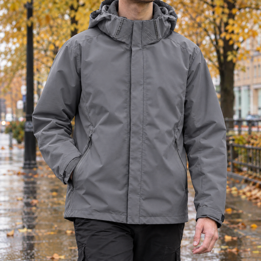 Amaury-Wren Hooded Zip Jacket - Gray