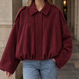 Magdalena-Kate Suede Jacket - Wine Red