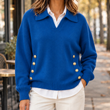 Leila-Louise Collared Sweater - Blue