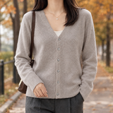 Brooke-Grace V Neck Cardigan - Camel