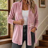 Zenobia Velvet Cardigan - Pink