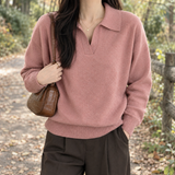 Briony-Hope Polo Collar Sweater - Pink