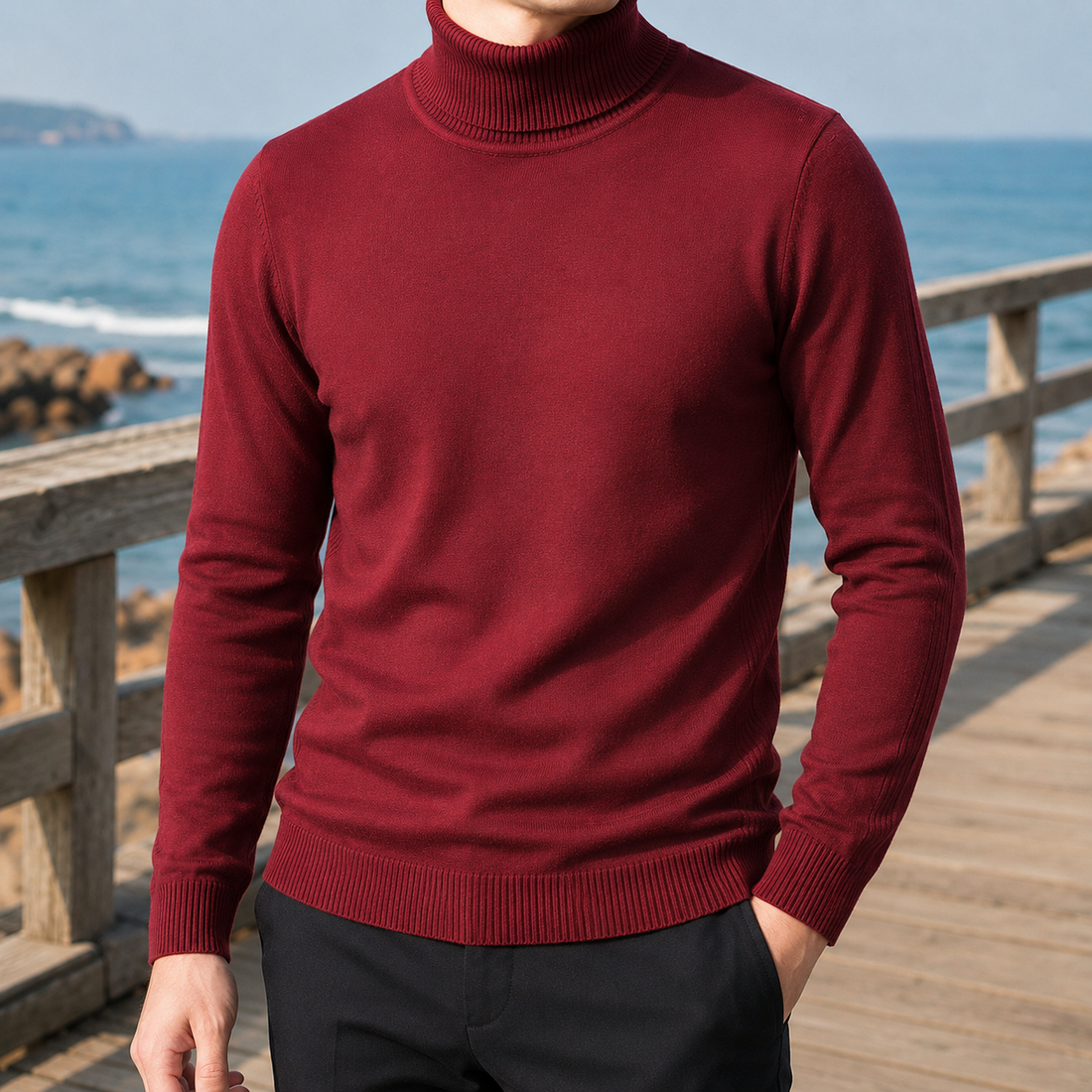 Remy Turtleneck Sweater - Red