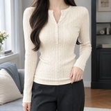 Raven Cable Knit Top - Apricot