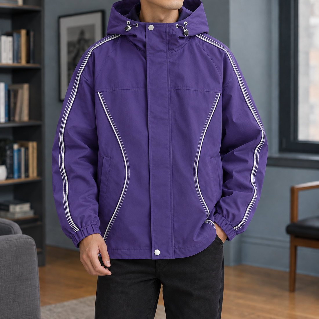 Sterling-West Piped Jacket - Purple