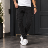 Maximilian Slim Cargo Pants - Black