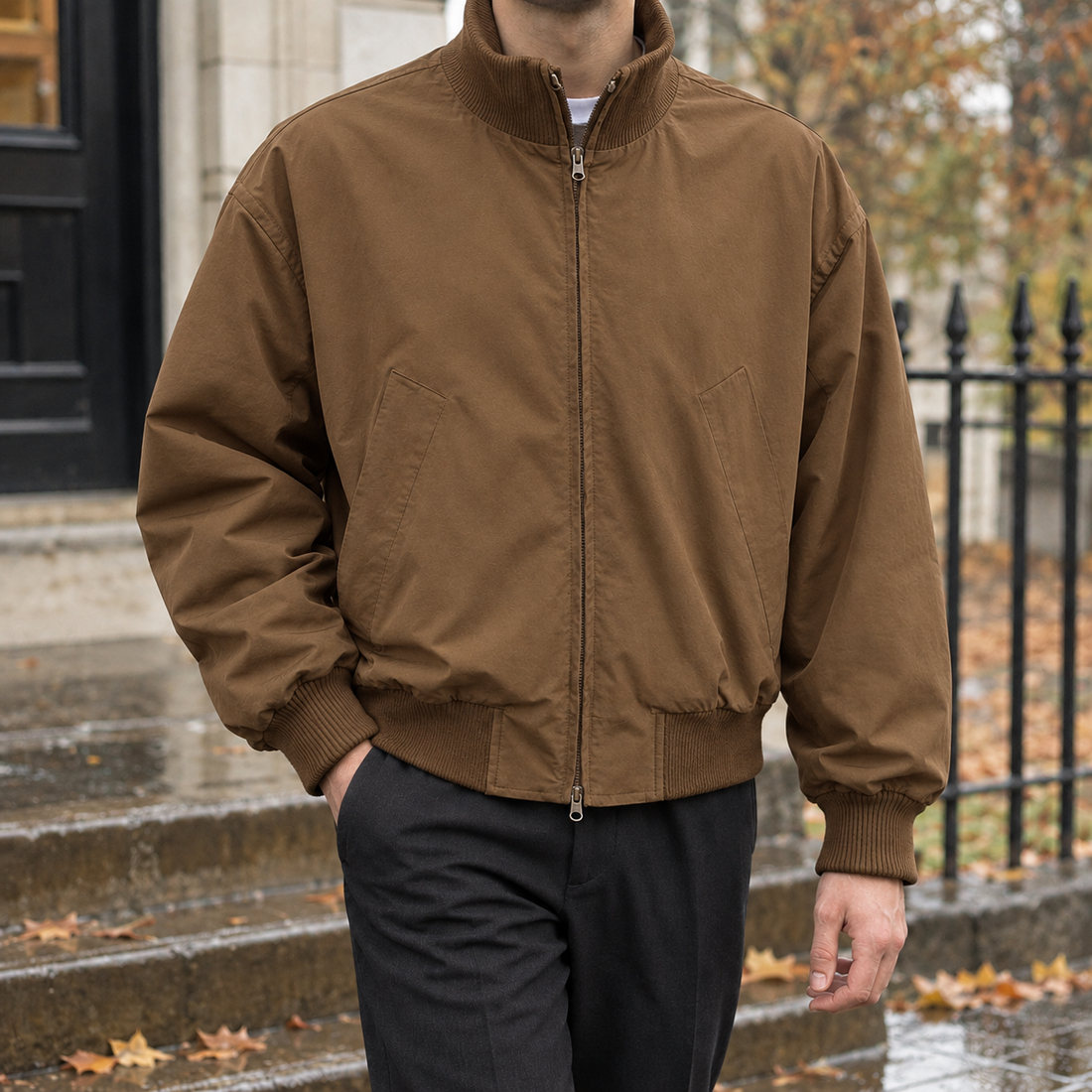 Lorcan-Dean Bomber Jacket - Brown