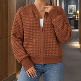 Olive Quilted Bomber Jacket - Brown