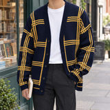 Solomon Plaid Cardigan - Black Yellow