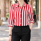 Ancelin Striped Blouse - Red
