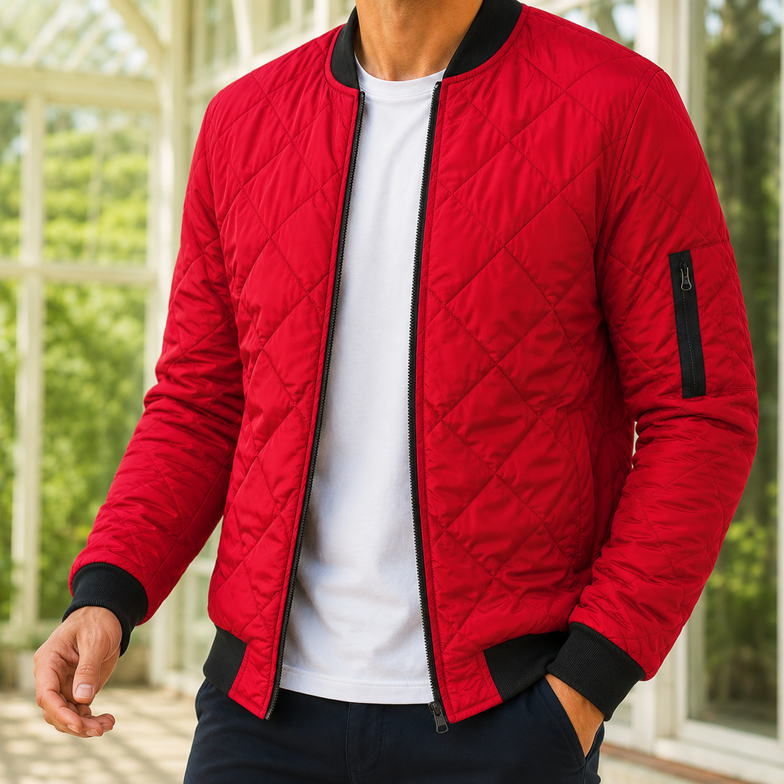 Valentin-York Quilted Jacket - Red
