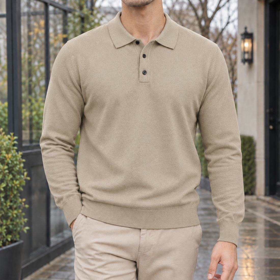 Otis-Stone Merino Sweater - Khaki