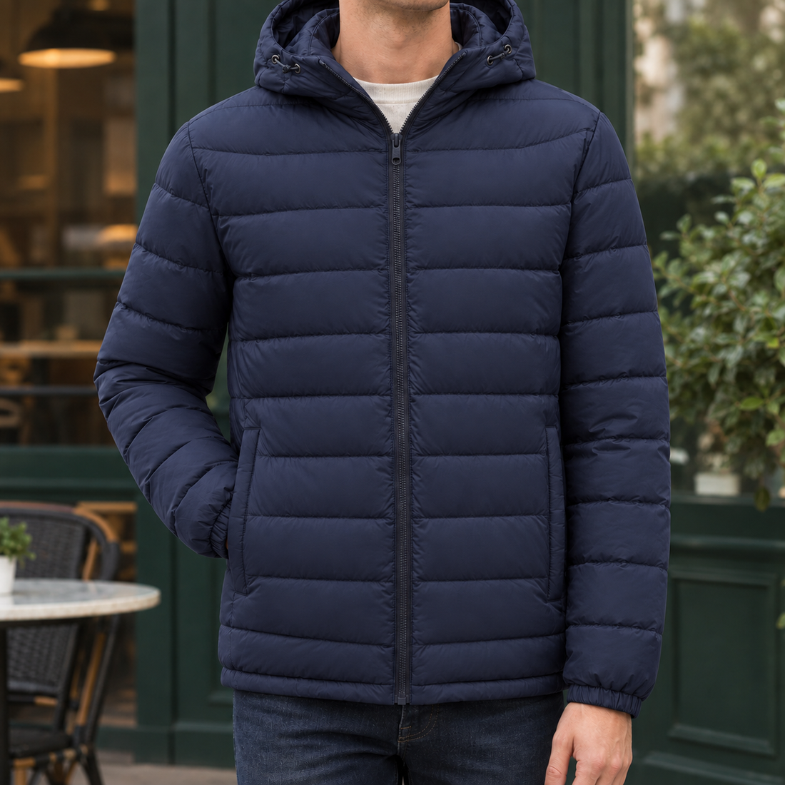 Byron-Wren Quilted Jacket - Navy