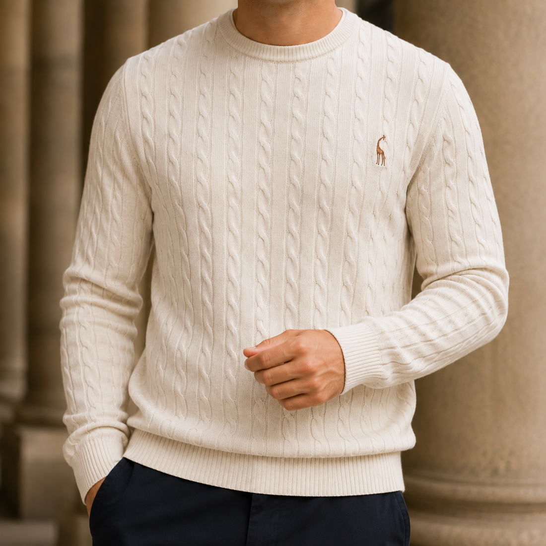 Stefan-Lane Cable Knit Sweater - Ivory